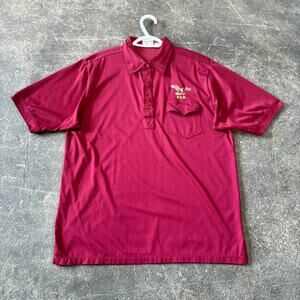 Vintage 90s F.O.E. Fraternal Order Eagles Polo Shirt Mens XL Maroon 100 Years